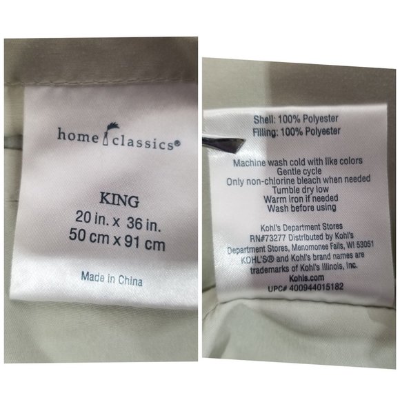 King Bed Pillow Cases Sham Covers Lot 6 Home Classics Brown Grey Embroidered - Picture 6 of 11